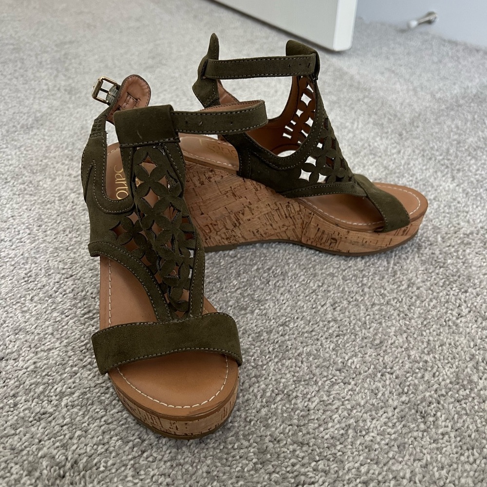 Franco Sarto Cameron Green Wedge Sandals